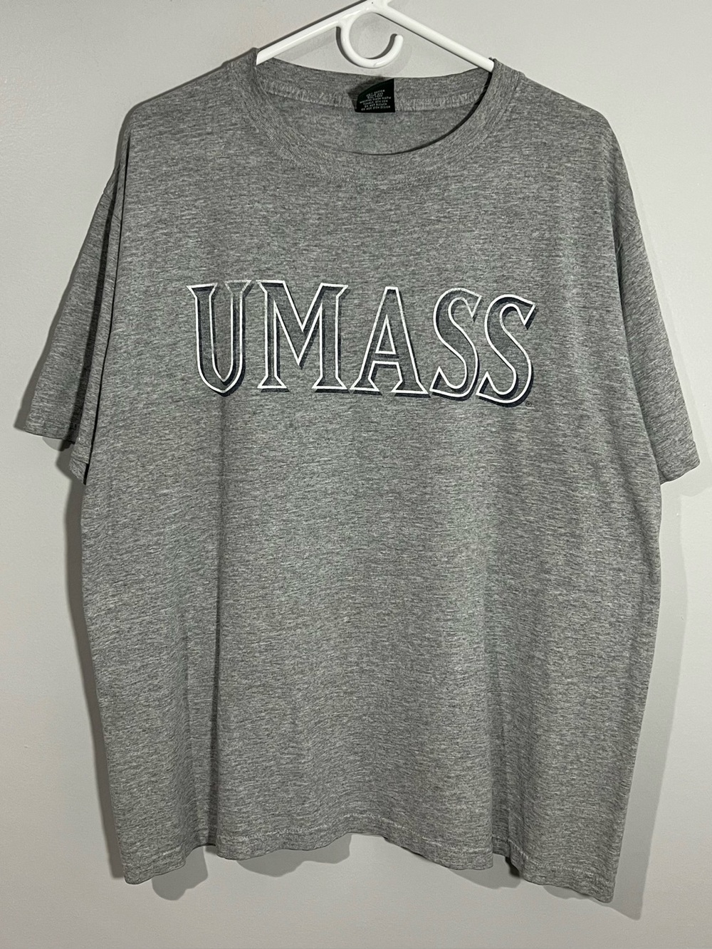 Vintage UMASS University Of Massachusetts Gray Short Sleeve T-Shirt Mens Large